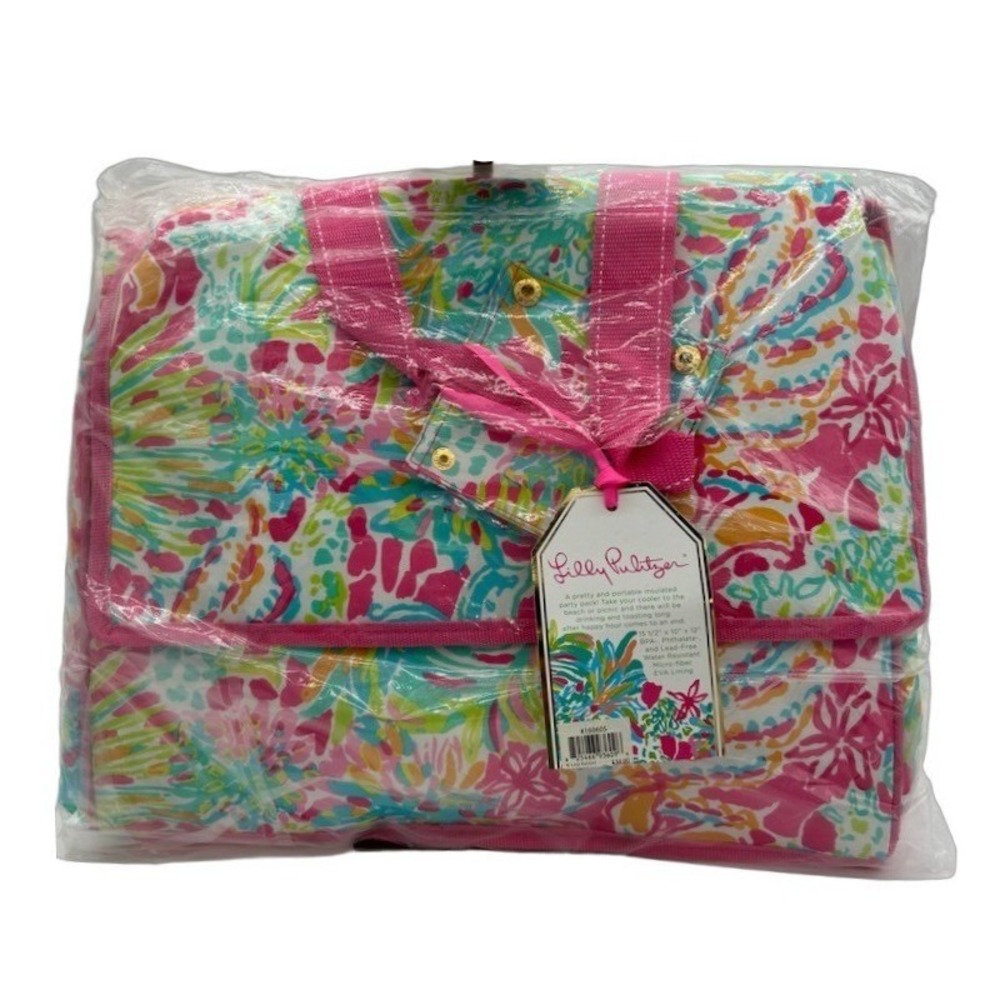 NEW Lilly Pulitzer Cooler Bag Women's Pink Floral Tropical Insulated Party Pack